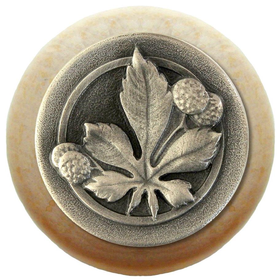 Notting Hill NHW-743N-AP Horse Chestnut Wood Knob in Antique Pewter/Natural wood finish